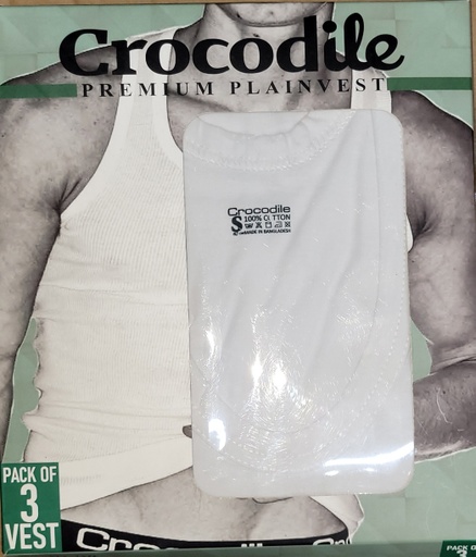 Crocodile Plain Vest 3PCS
